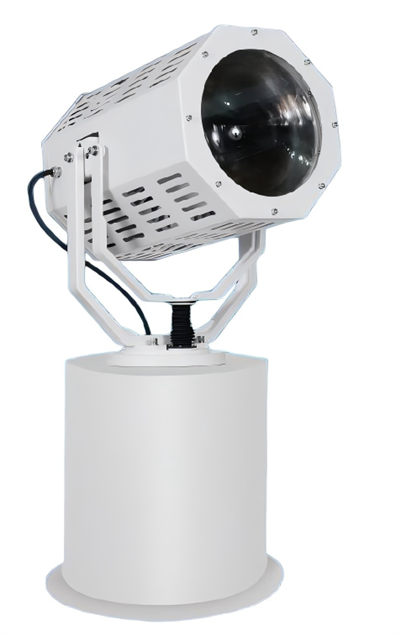 Elektrik oswa manyèl wotasyon Searchlight